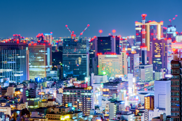 Night View of Tokyo Office Towers