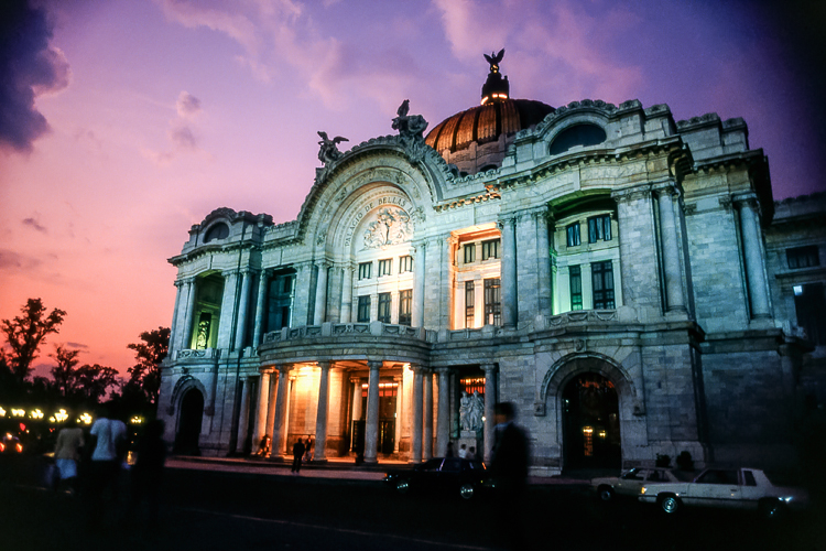 Beaux Arts Palace at dusk, Mexico City, Mexico