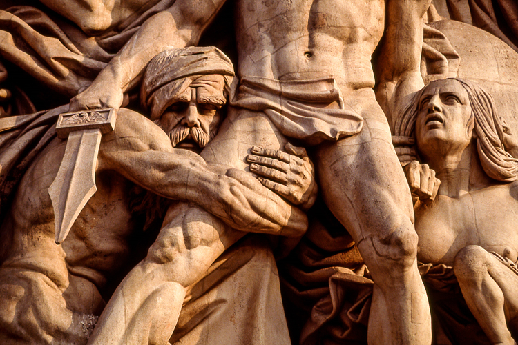 Detail of sculpture on Arc de Triomphe, Paris